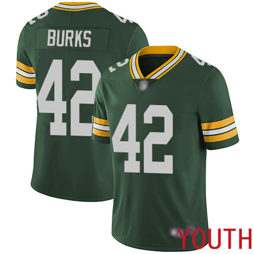 Green Bay Packers Limited Green Youth #42 Burks Oren Home Jersey Nike NFL Vapor Untouchable->youth nfl jersey->Youth Jersey